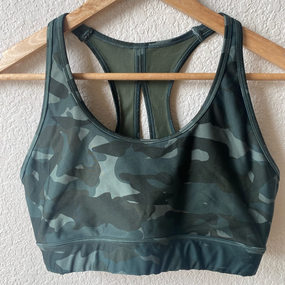 Army green sports bra